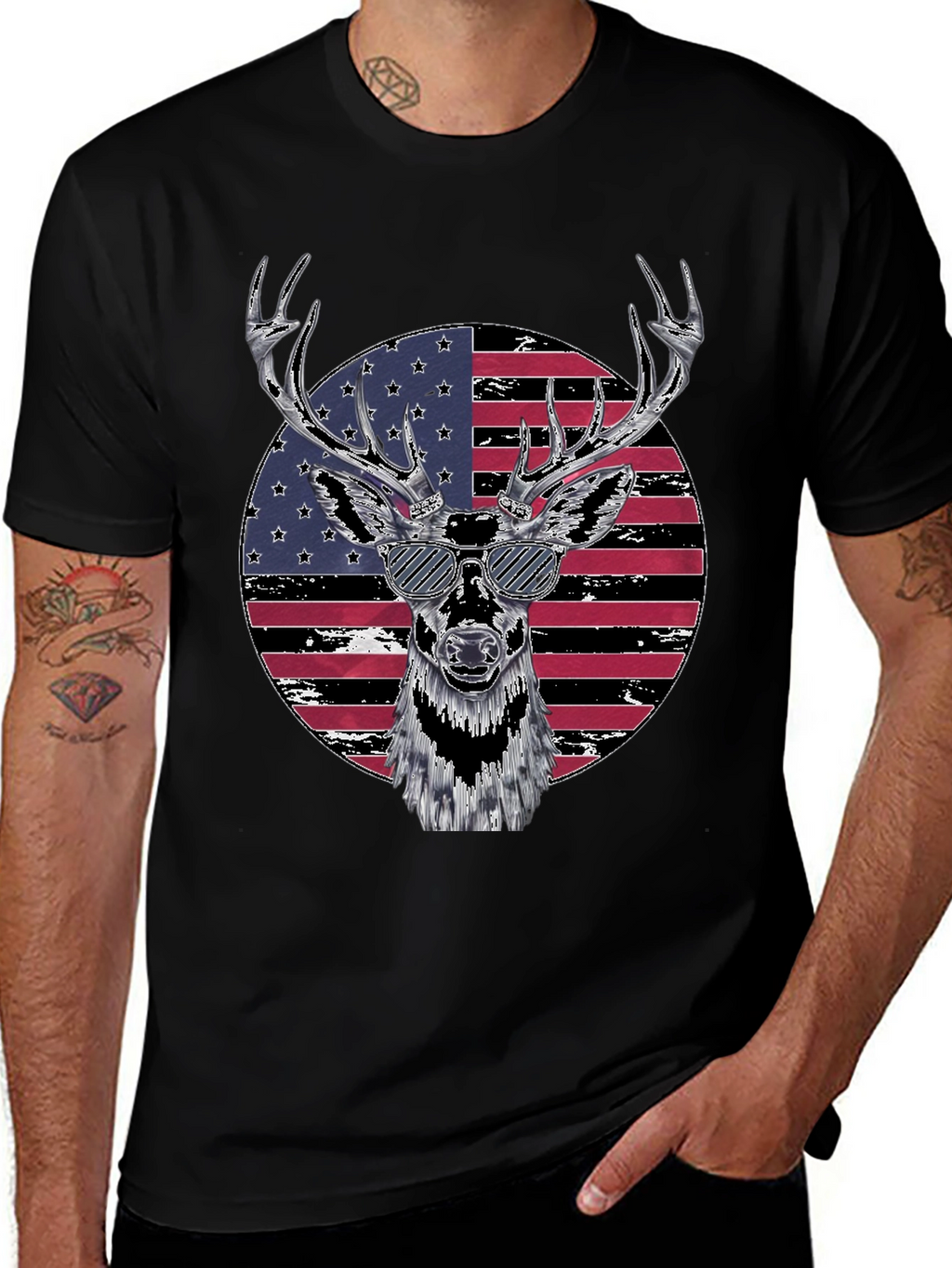 Patriotic Deer Graphic Tee