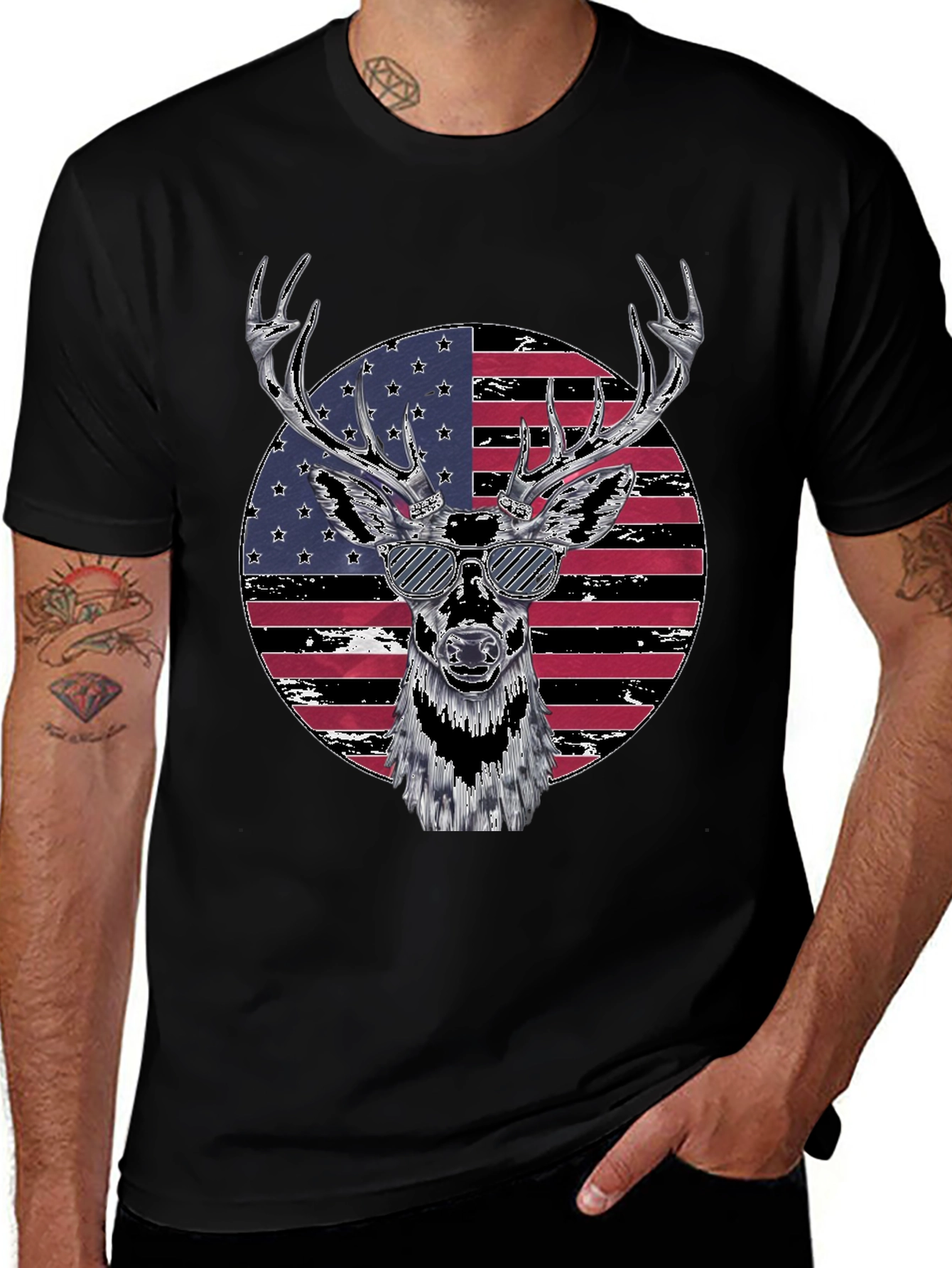 Patriotic Deer Graphic Tee
