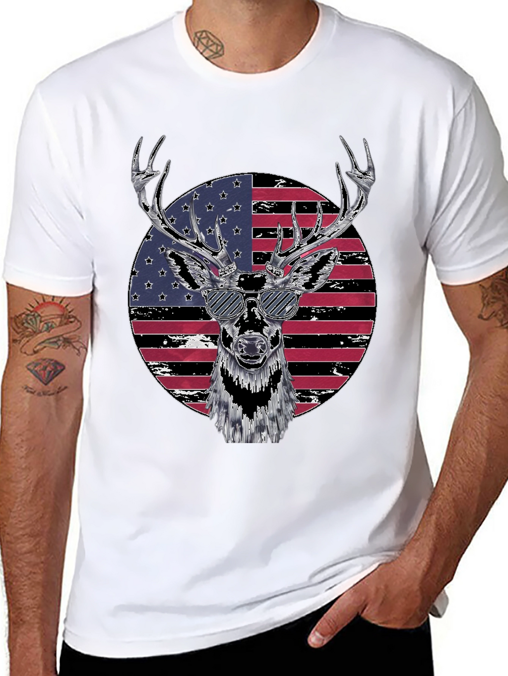 Patriotic Deer Graphic Tee