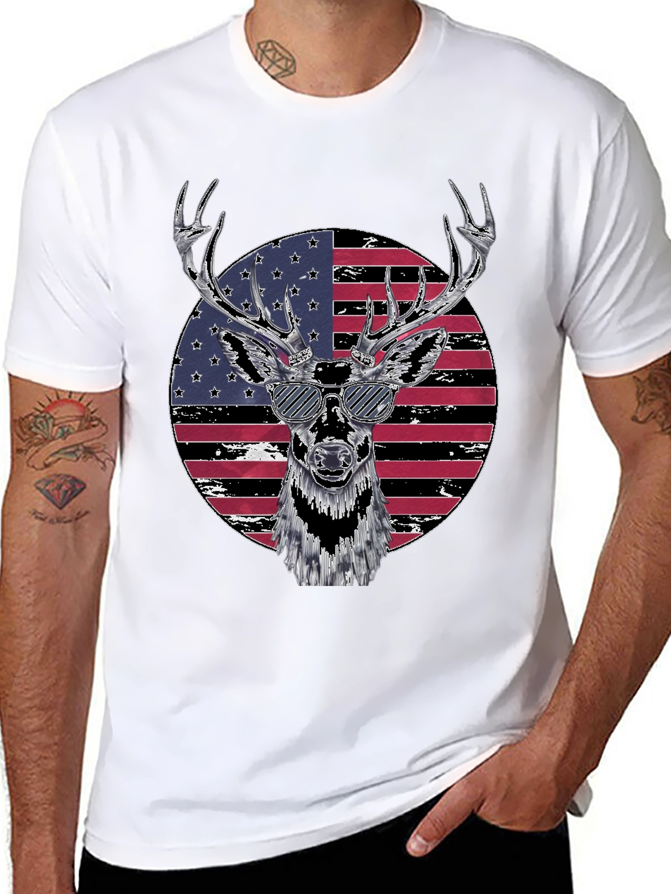 Patriotic Deer Graphic Tee