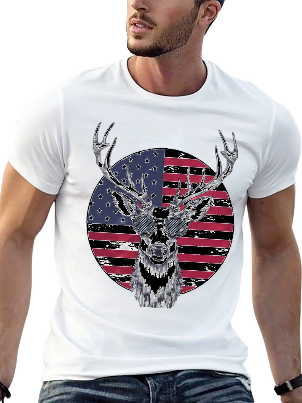 Patriotic Deer Graphic Tee