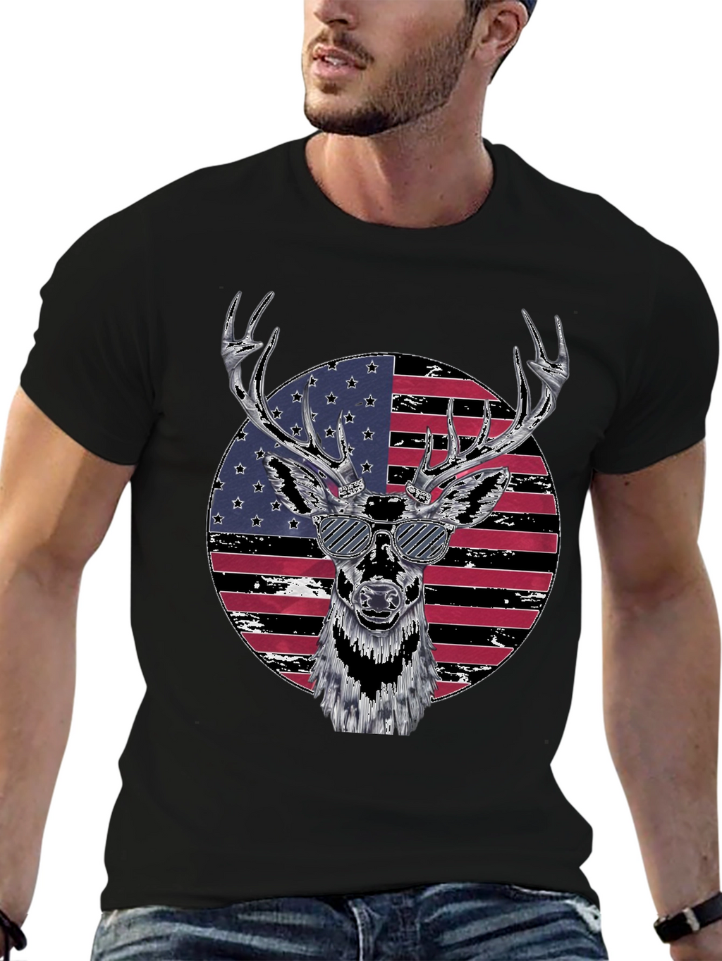 Patriotic Deer Graphic Tee