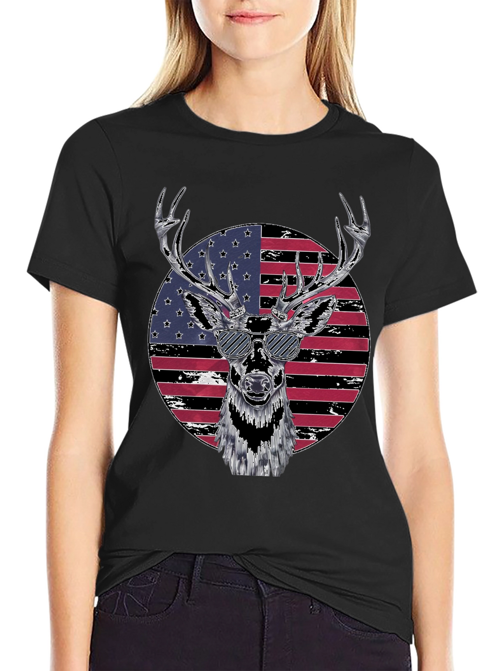 Patriotic Deer Graphic Tee