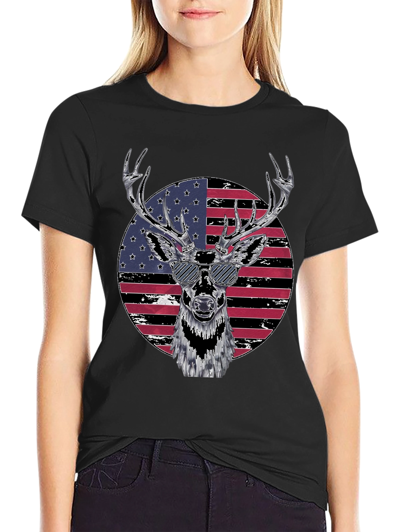 Patriotic Deer Graphic Tee