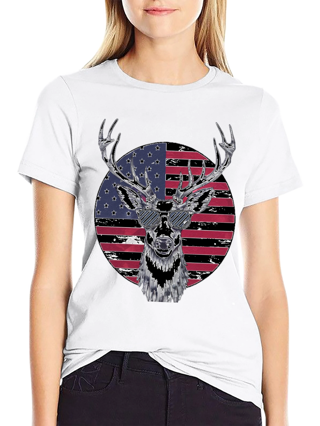 Patriotic Deer Graphic Tee