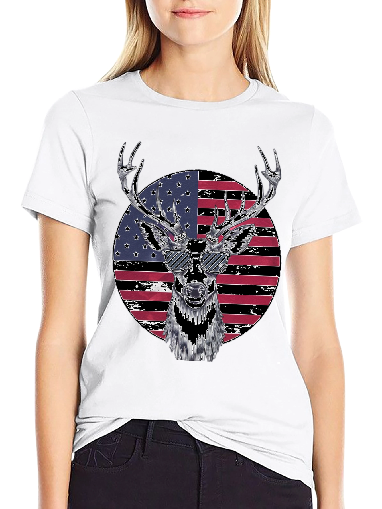 Patriotic Deer Graphic Tee
