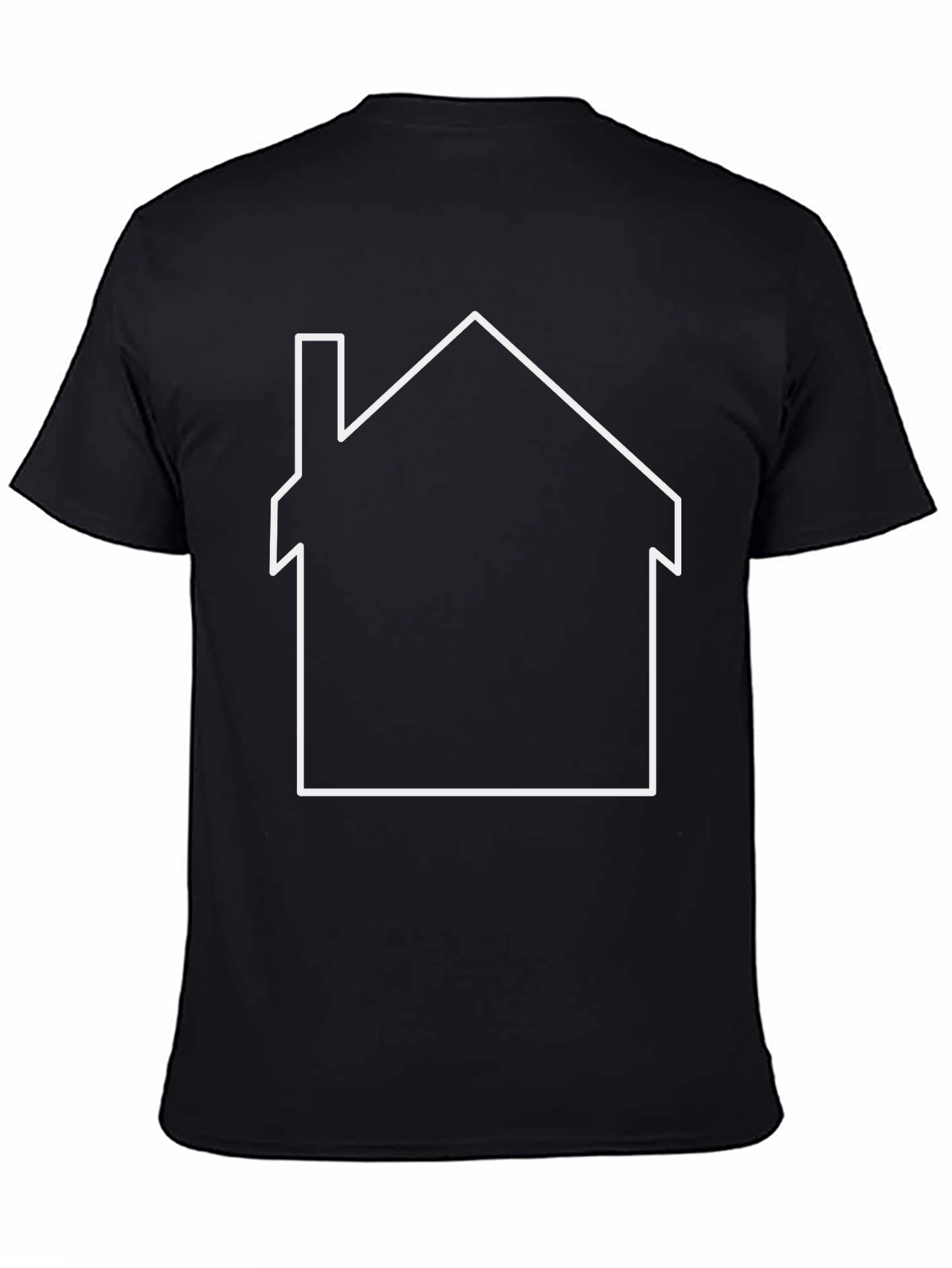 Minimalist House Outline Graphic Tee - Black