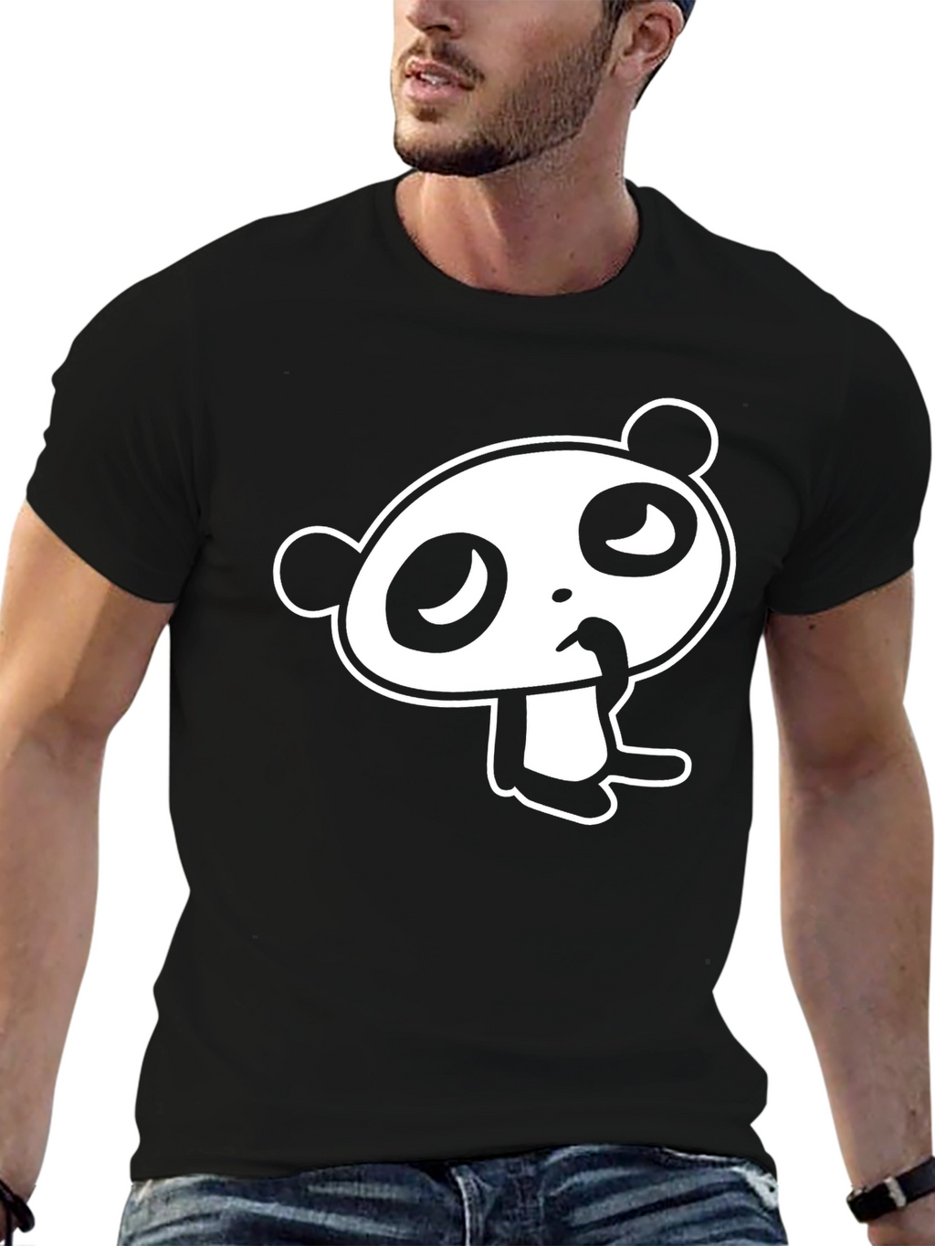 Cartoon Panda Graphic T-Shirt