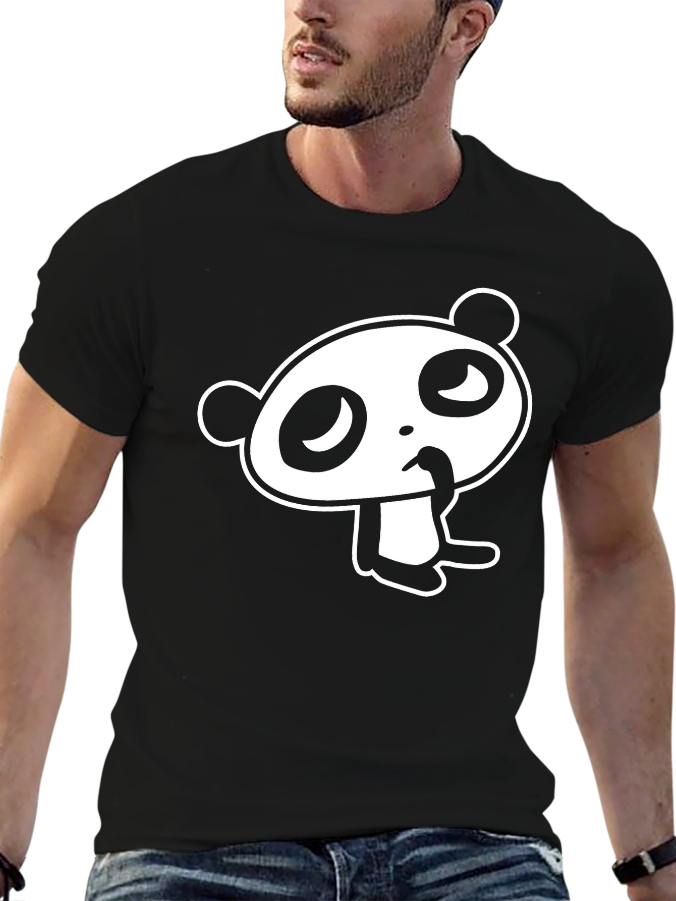 Cartoon Panda Graphic T-Shirt