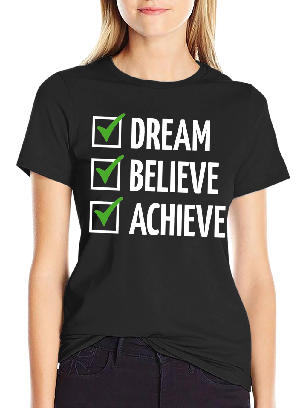 Dream Believe Achieve Graphic Tee - Inspirational Design