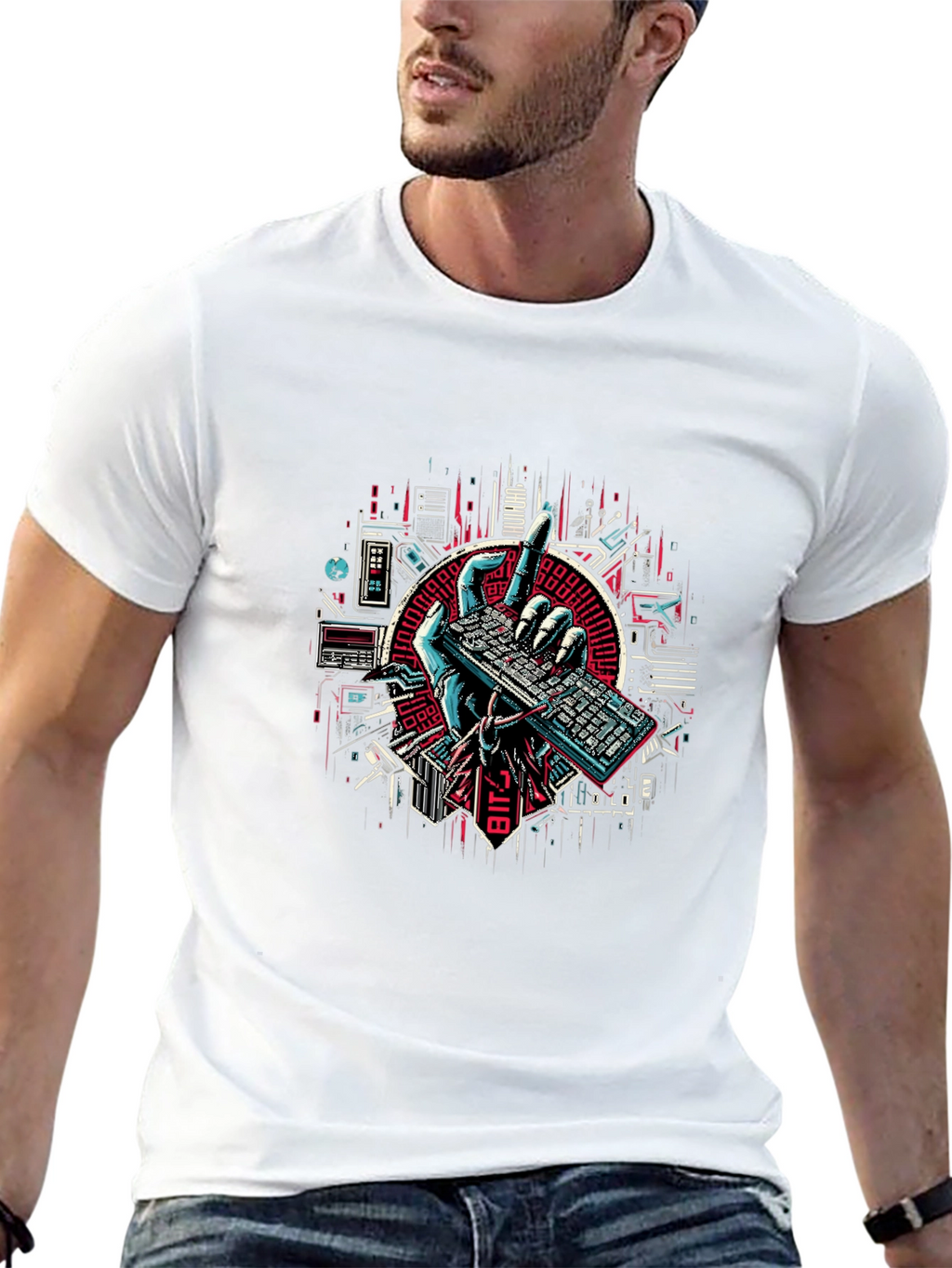 Tech Hand Keyboard Graphic Tee