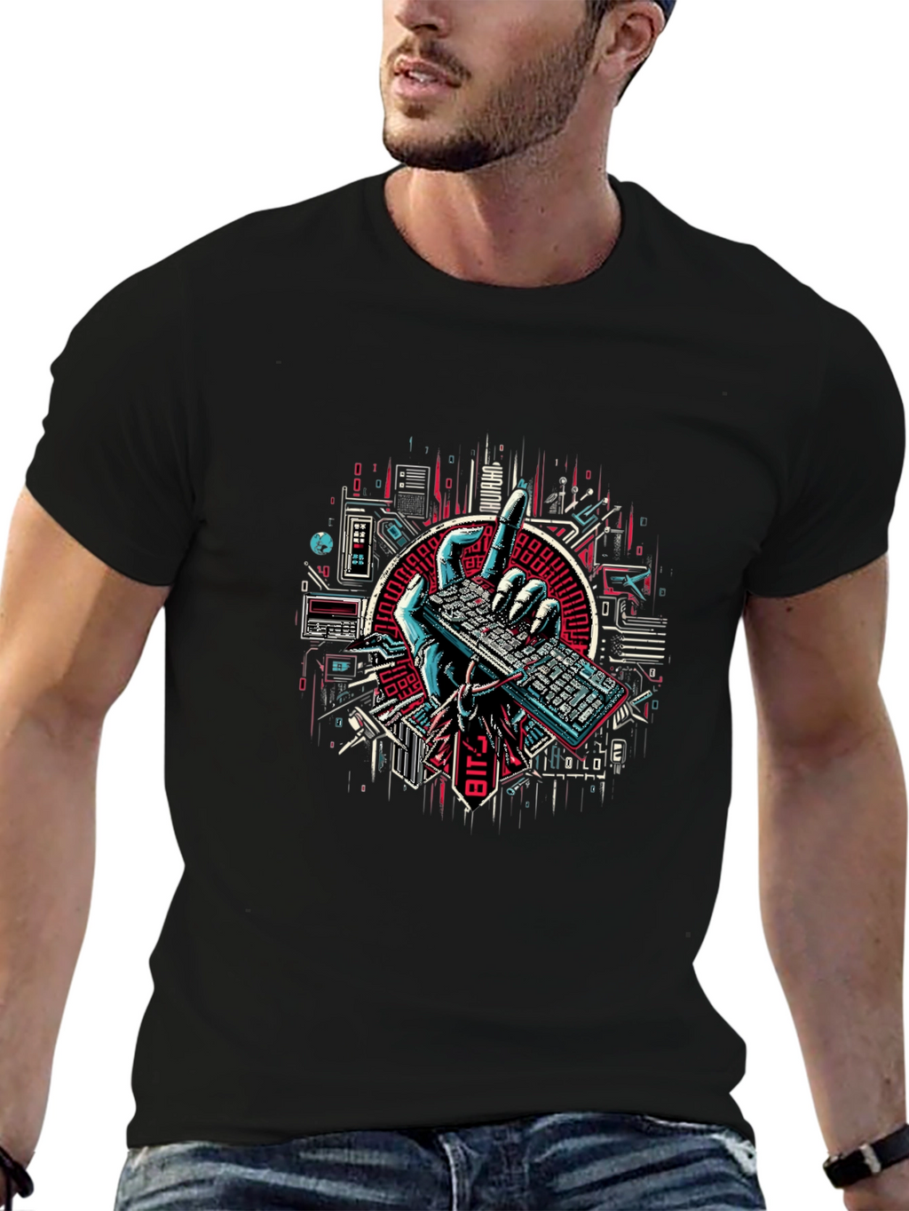 Tech Hand Keyboard Graphic Tee