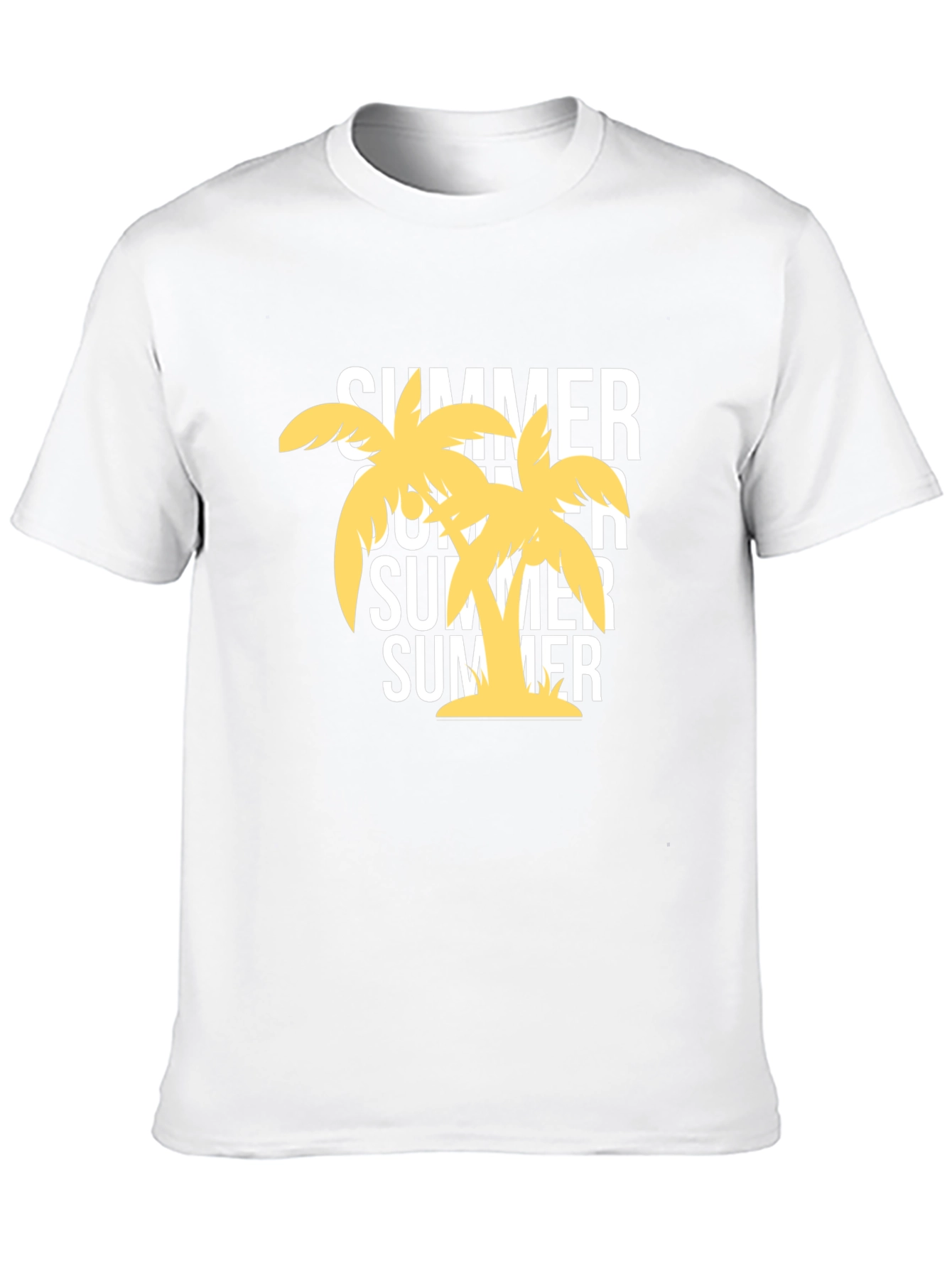 Summer Palm Tree Graphic Black T-Shirt