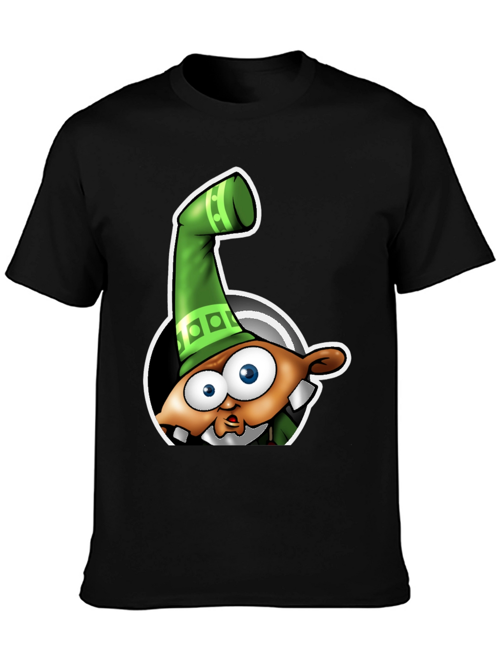 Cartoon Character Graphic Tee - Black