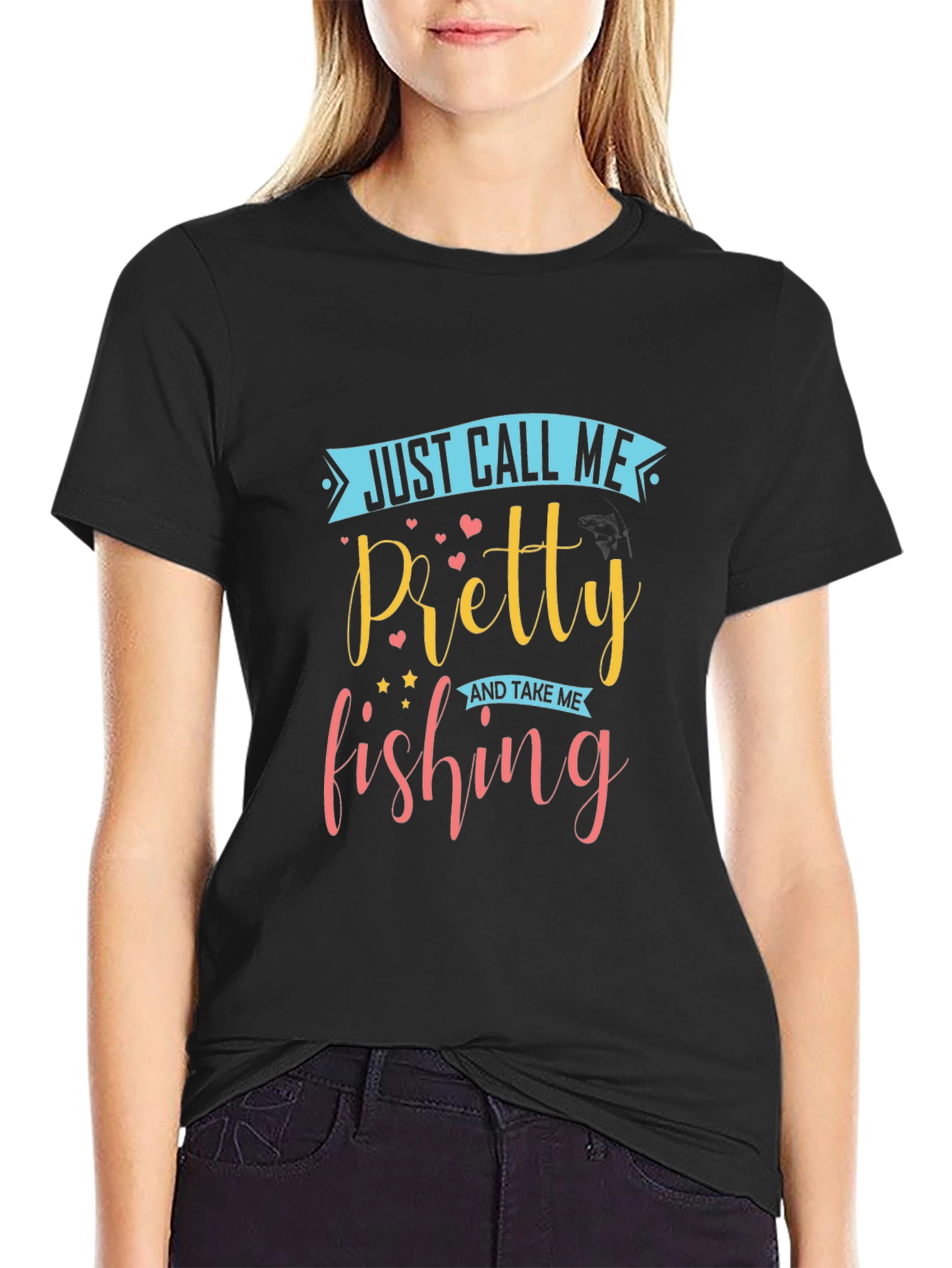 Just Call Me Pretty Fishing T-Shirt - Mens Black Tee