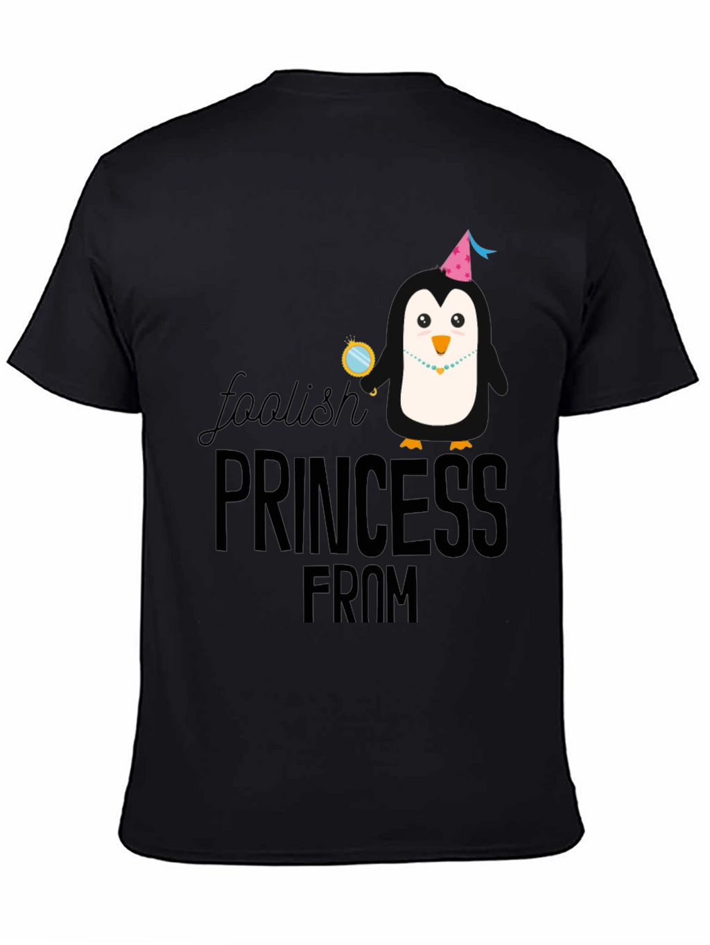 Foolish Princess Penguin Graphic Tee - Black