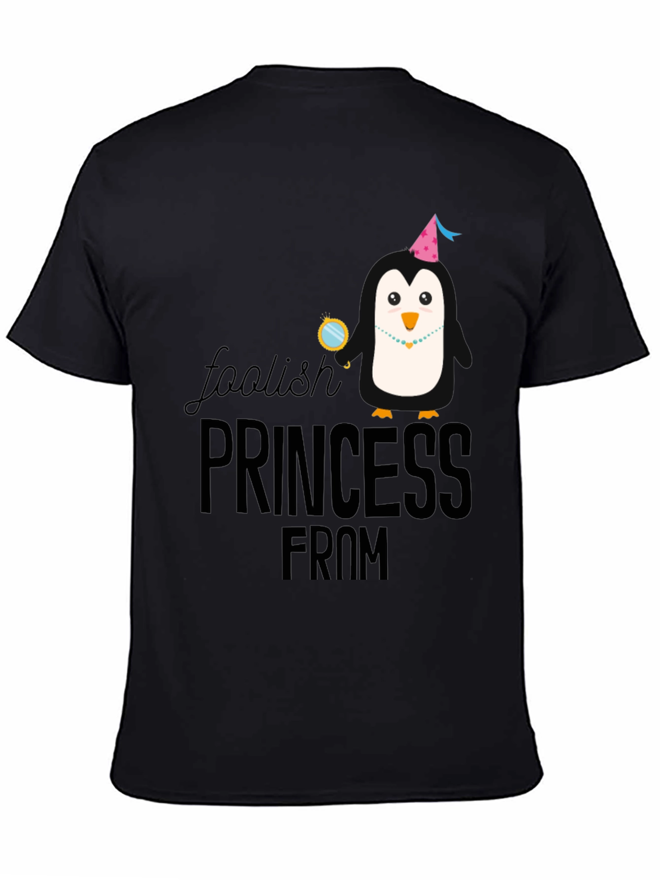 Foolish Princess Penguin Graphic Tee - Black