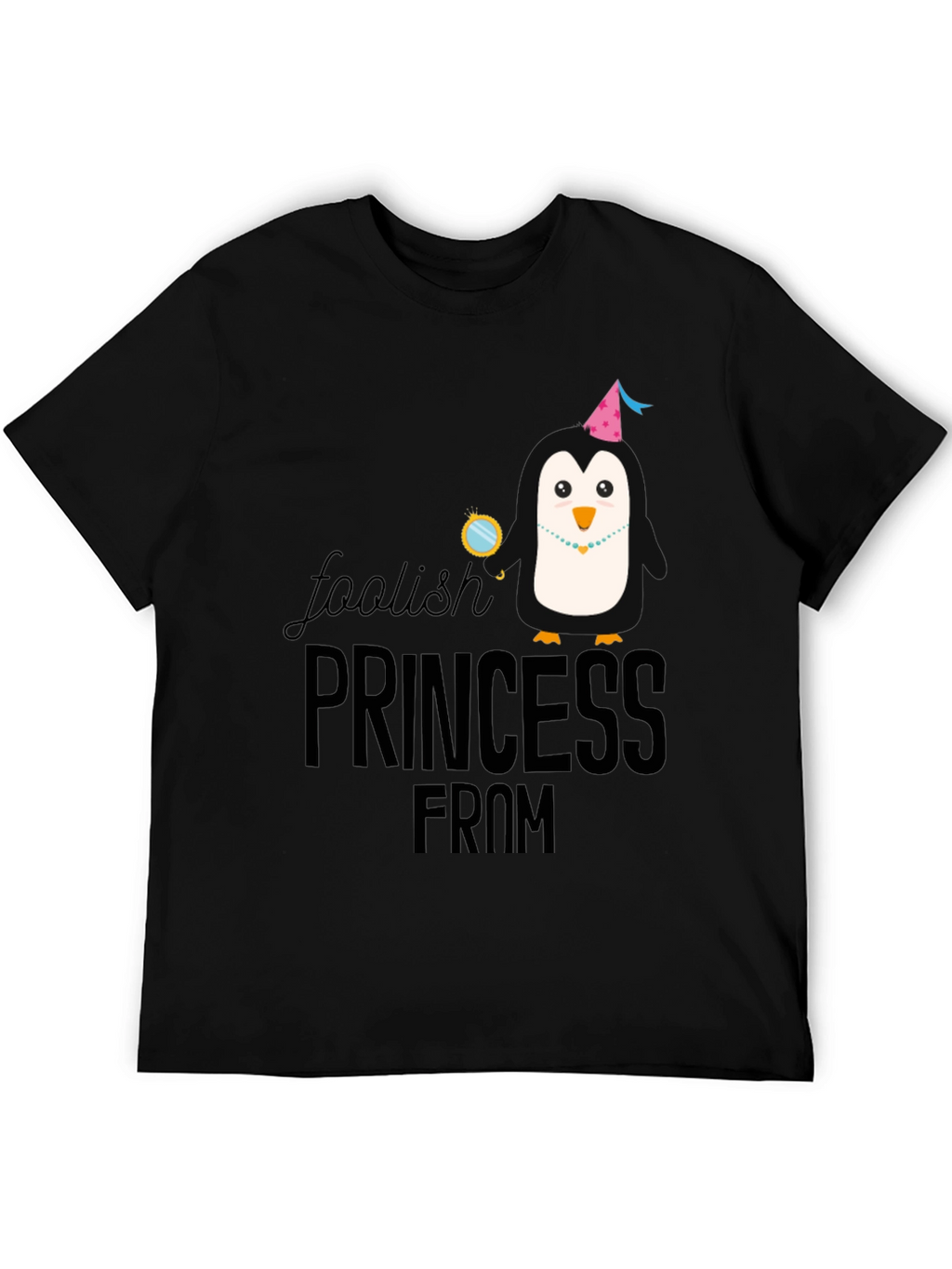 Foolish Princess Penguin Graphic Tee - Black