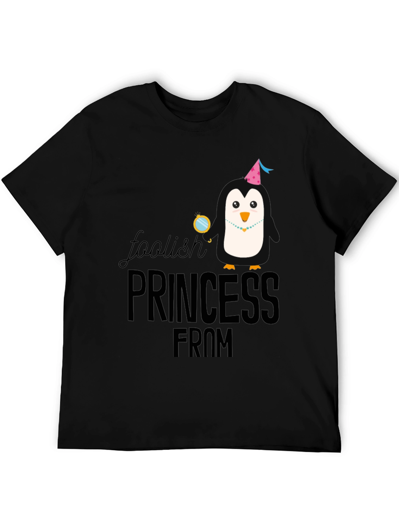 Foolish Princess Penguin Graphic Tee - Black