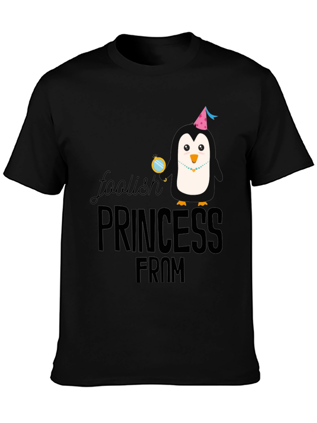Foolish Princess Penguin Graphic Tee - Black