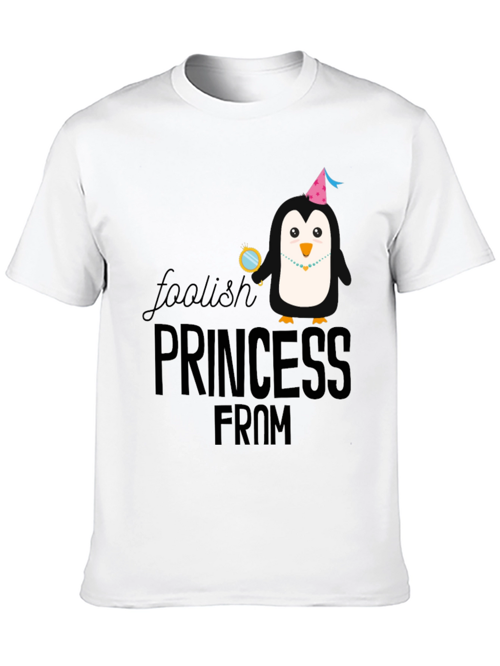 Foolish Princess Penguin Graphic Tee - Black
