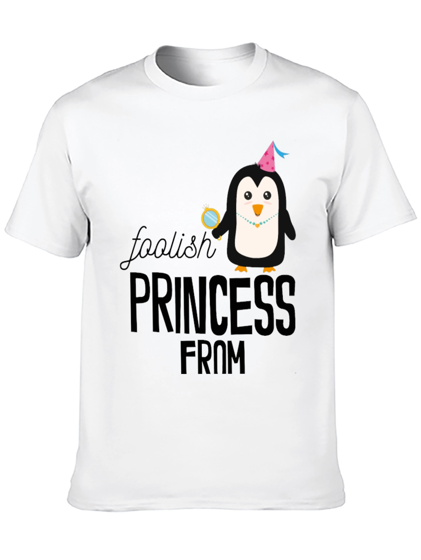 Foolish Princess Penguin Graphic Tee - Black