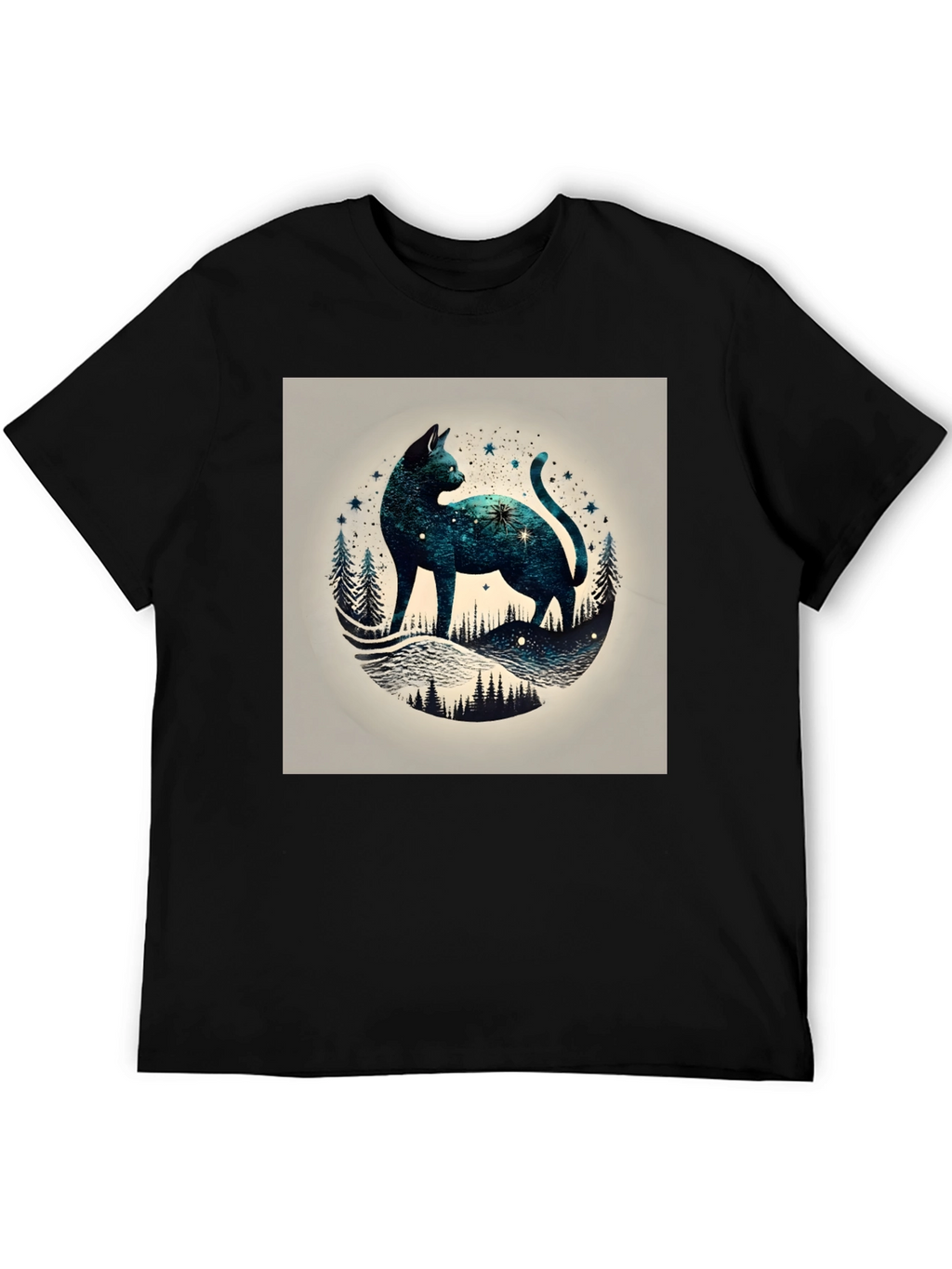 Celestial Cat T-Shirt - Galaxy Design