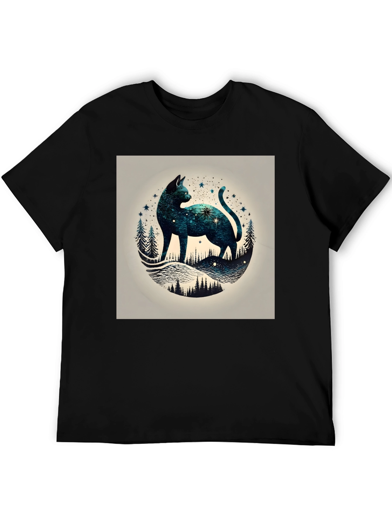 Celestial Cat T-Shirt - Galaxy Design