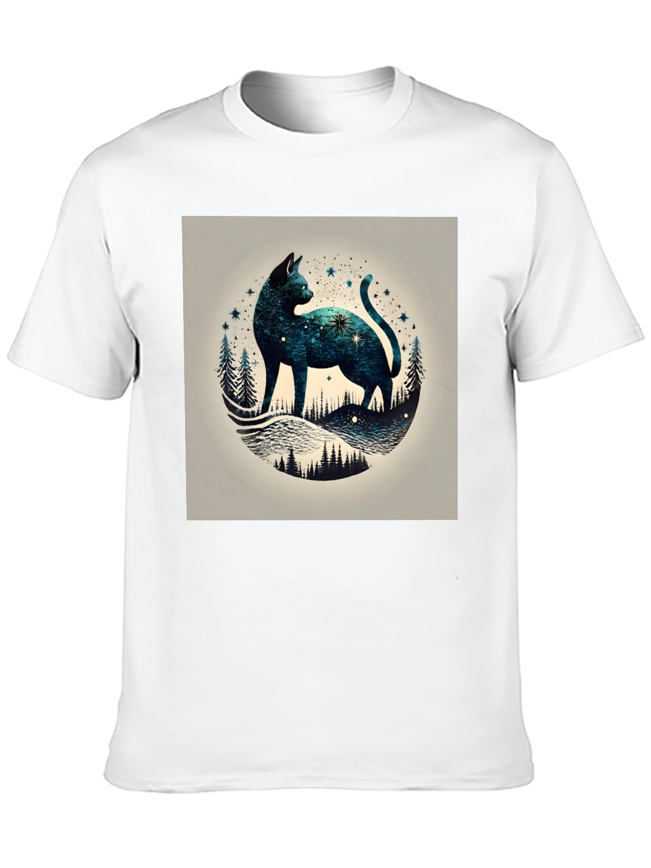 Celestial Cat T-Shirt - Galaxy Design
