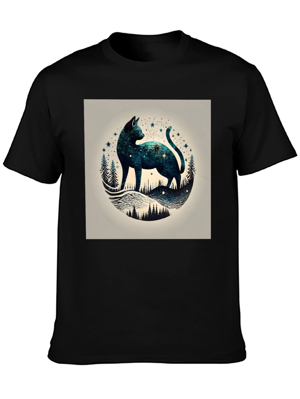 Celestial Cat T-Shirt - Galaxy Design