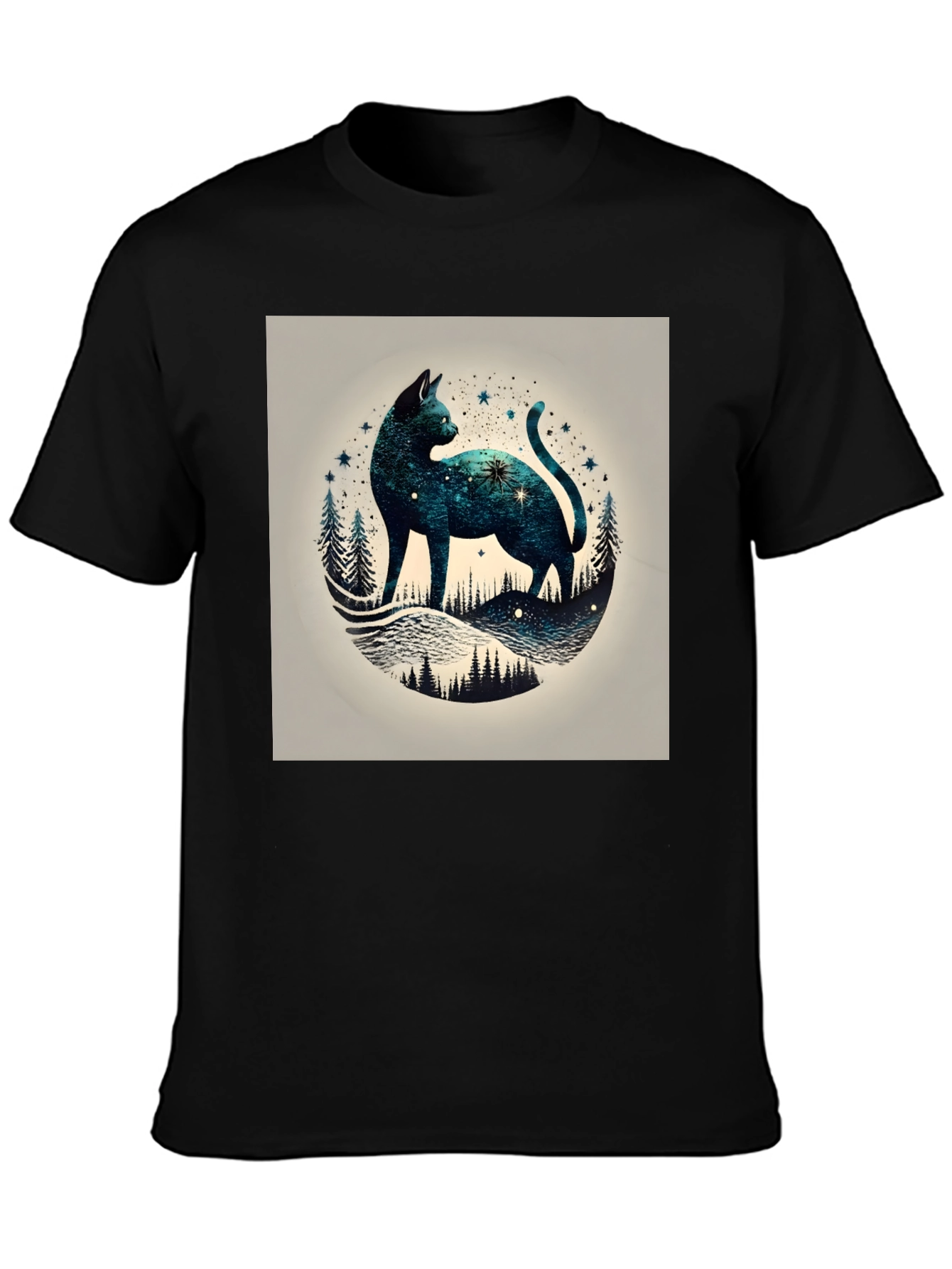 Celestial Cat T-Shirt - Galaxy Design