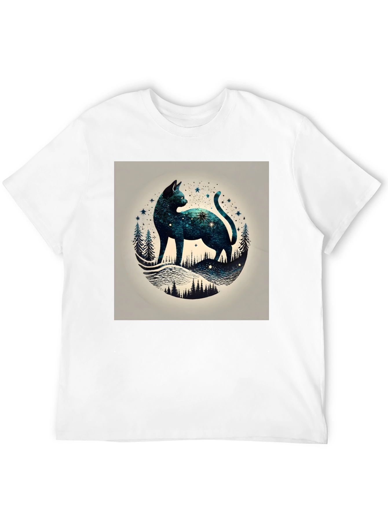 Celestial Cat T-Shirt - Galaxy Design