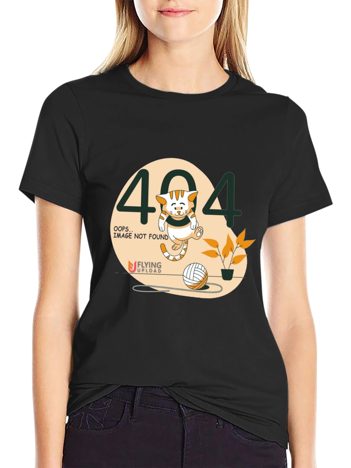 Error 404 Cat Graphic Tee - Image Not Found T-Shirt