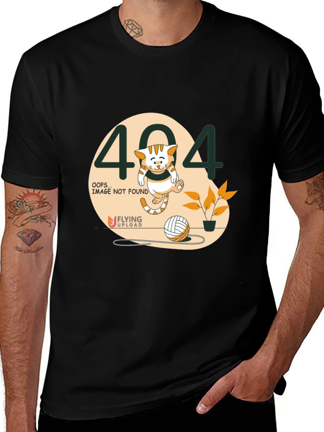 Error 404 Cat Graphic Tee - Image Not Found T-Shirt