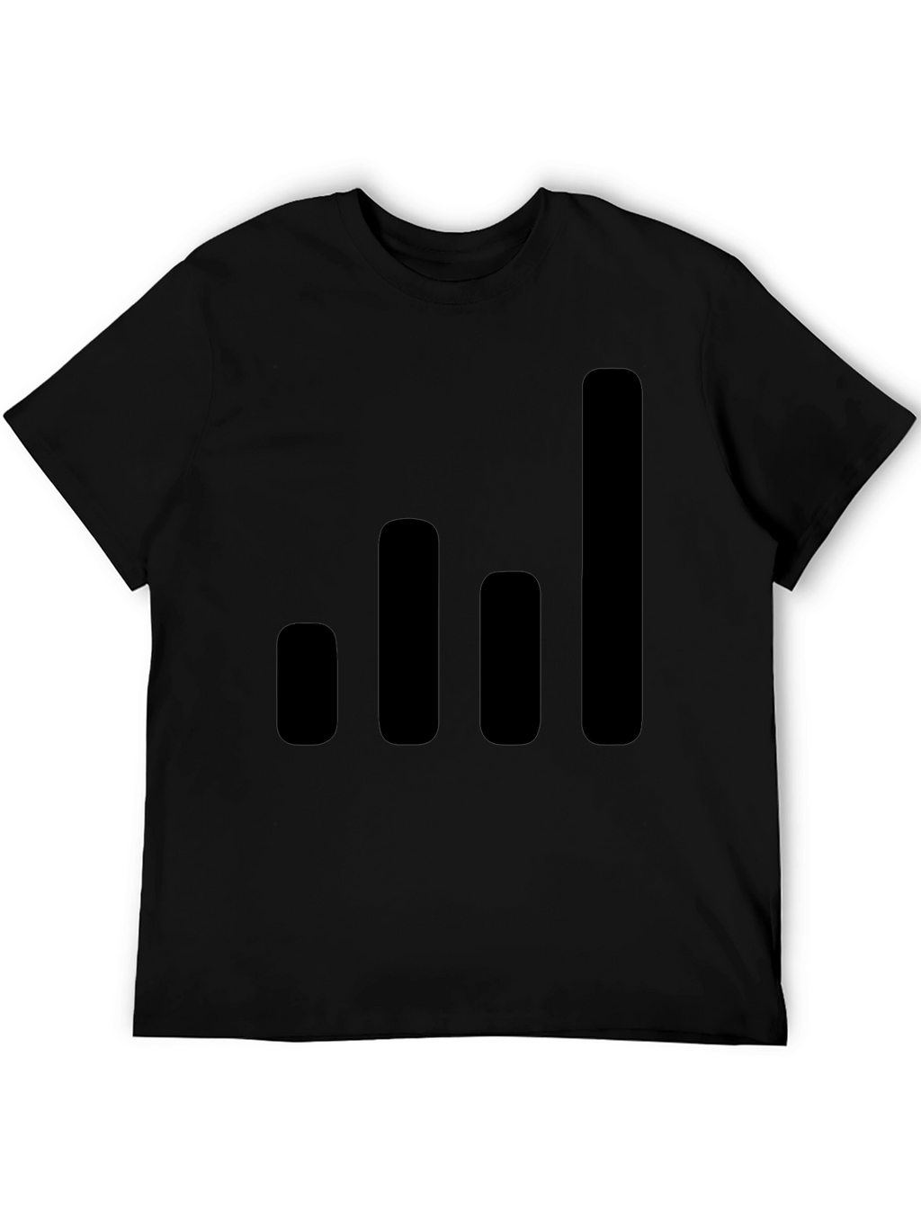 Modern Black T-Shirt with Graphic Bars Design