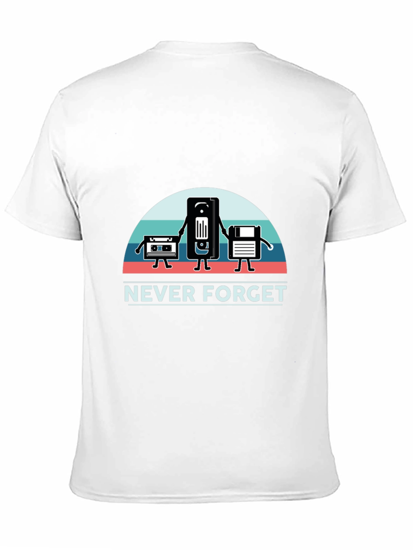Never Forget Retro Media Black T-Shirt