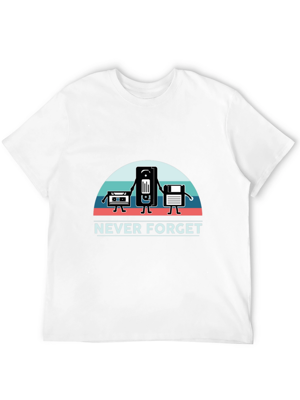 Never Forget Retro Media Black T-Shirt