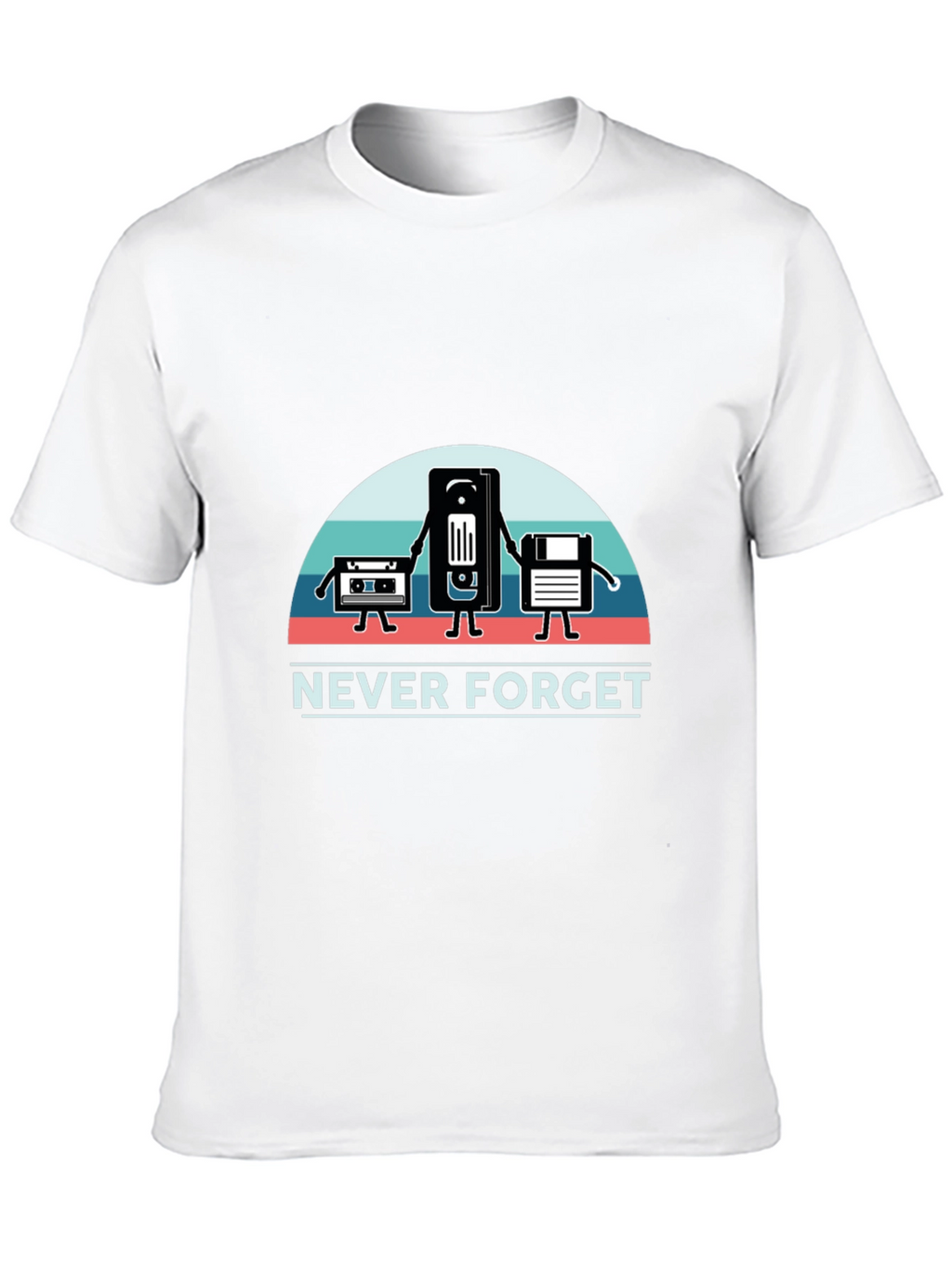 Never Forget Retro Media Black T-Shirt