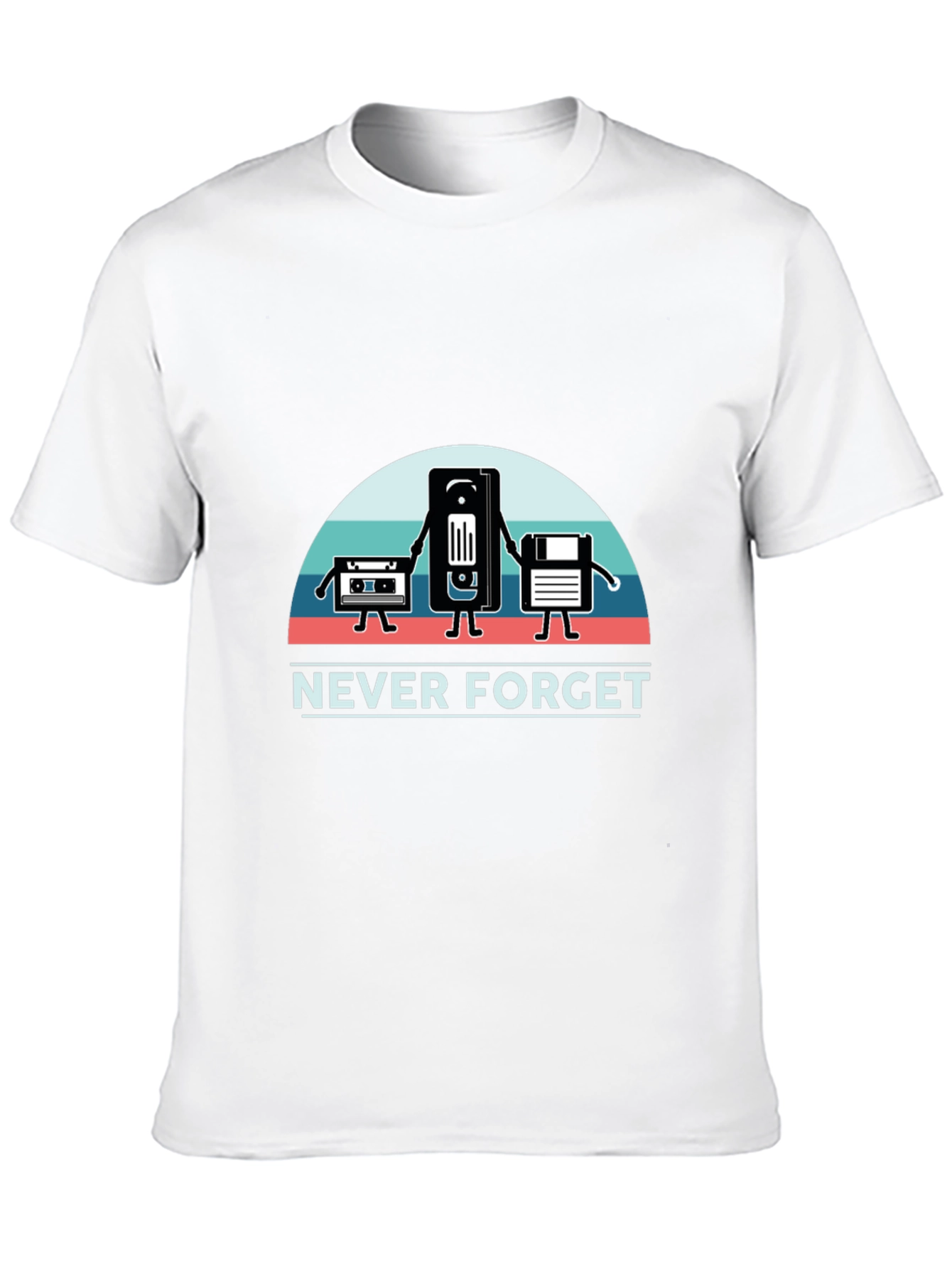 Never Forget Retro Media Black T-Shirt
