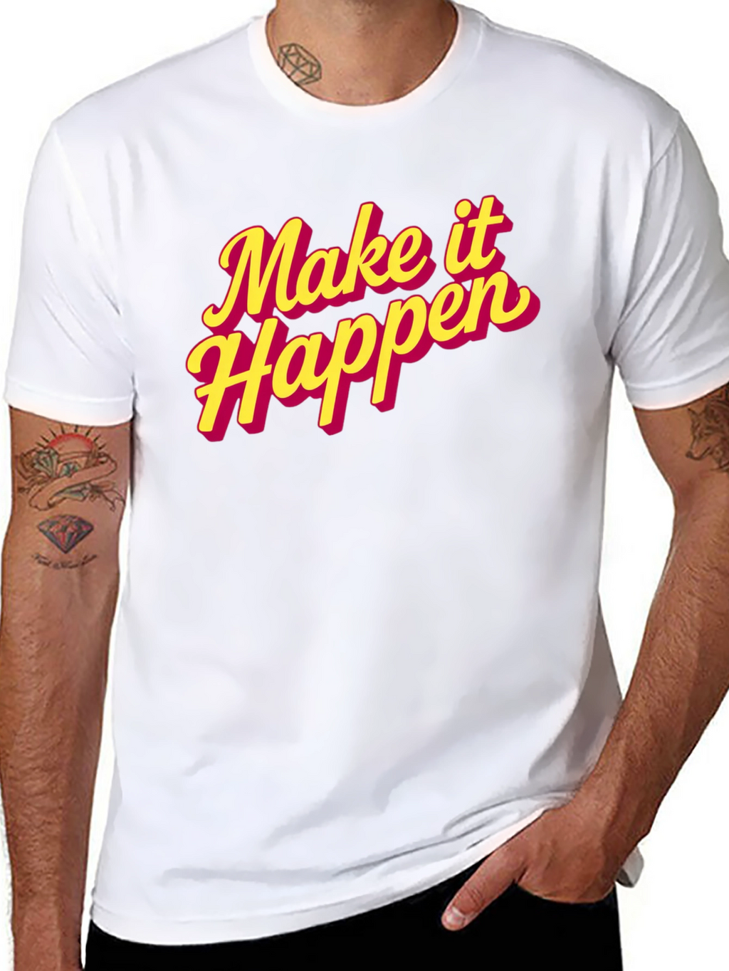 Make It Happen Graphic Tee - Trendy Motivational T-Shirt