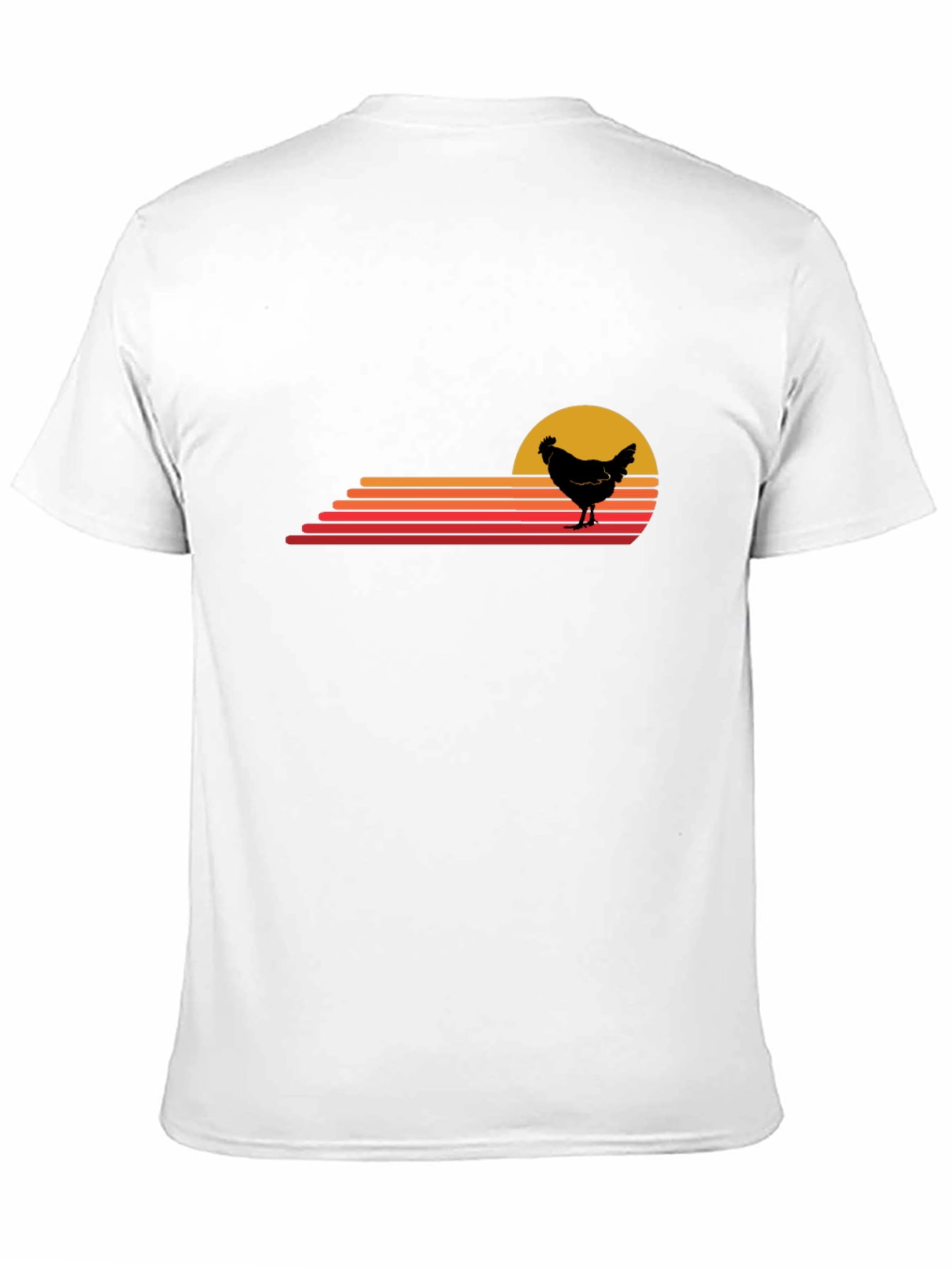 Retro Chicken Sunset T-Shirt - Black