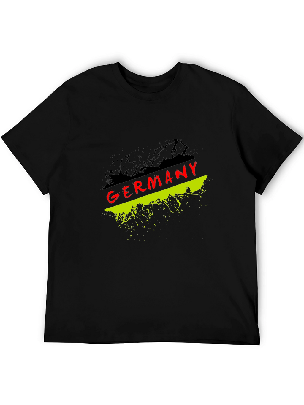 Germany Flag Graphic T-Shirt - Black Crew Neck Tee