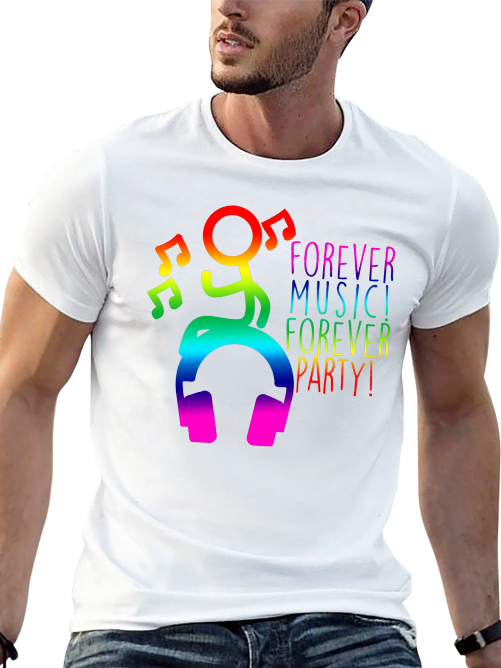 Rainbow Music Party Graphic T-Shirt