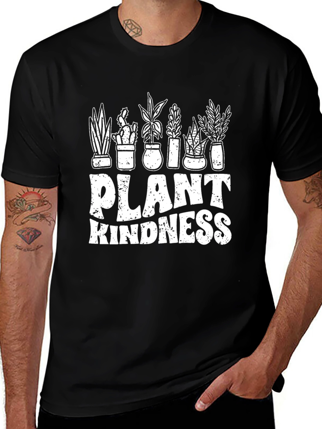 Plant Kindness T-Shirt - Black Graphic Tee