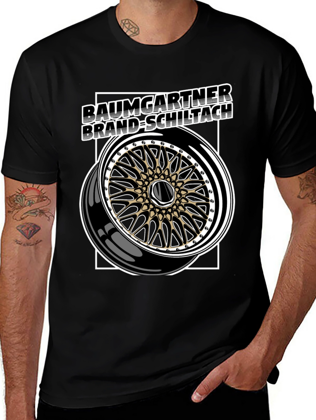 Baumgartner Brand-Schiltach Wheel Graphic Tee - Black