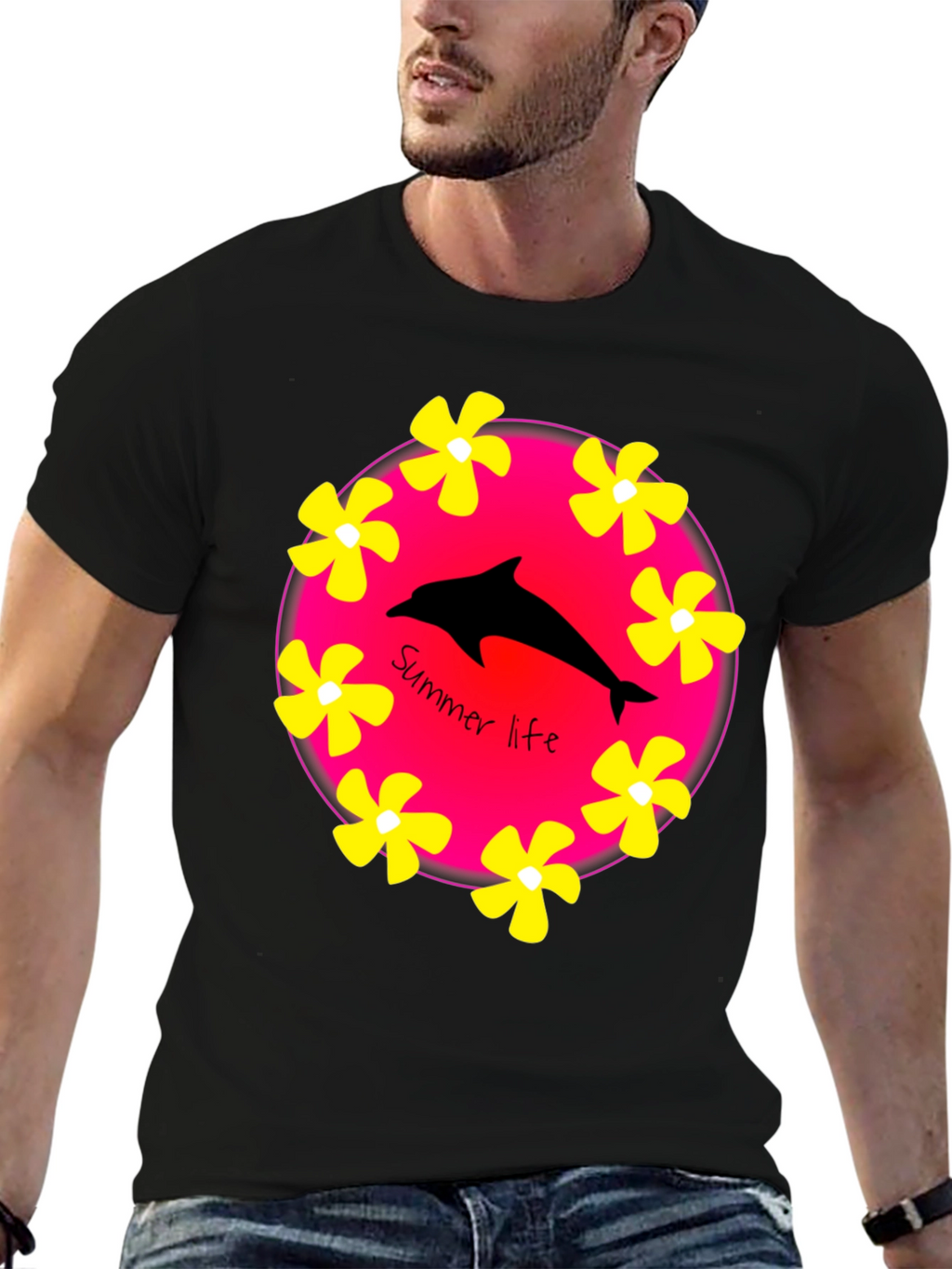 Summer Life Dolphin Graphic T-Shirt