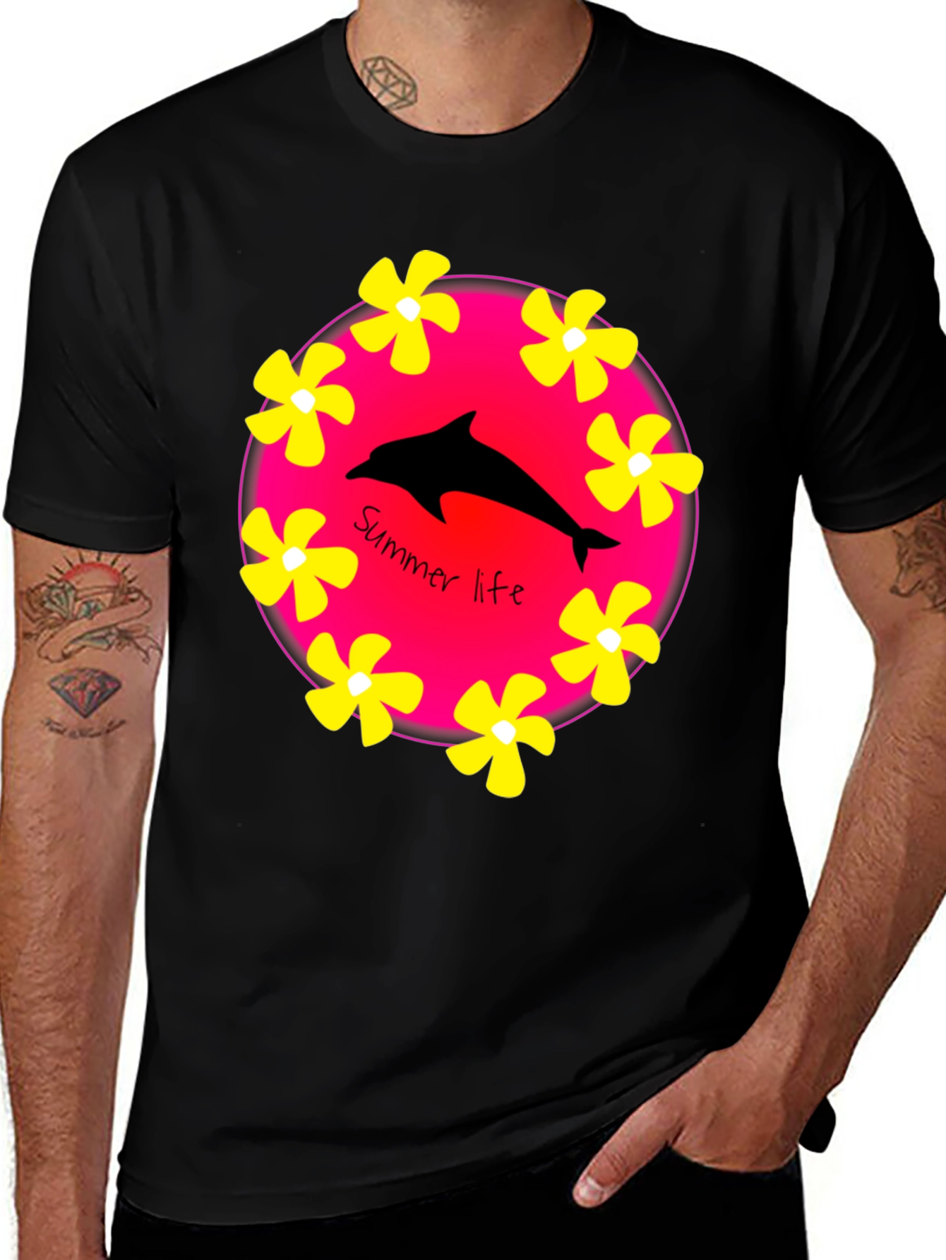 Summer Life Dolphin Graphic T-Shirt
