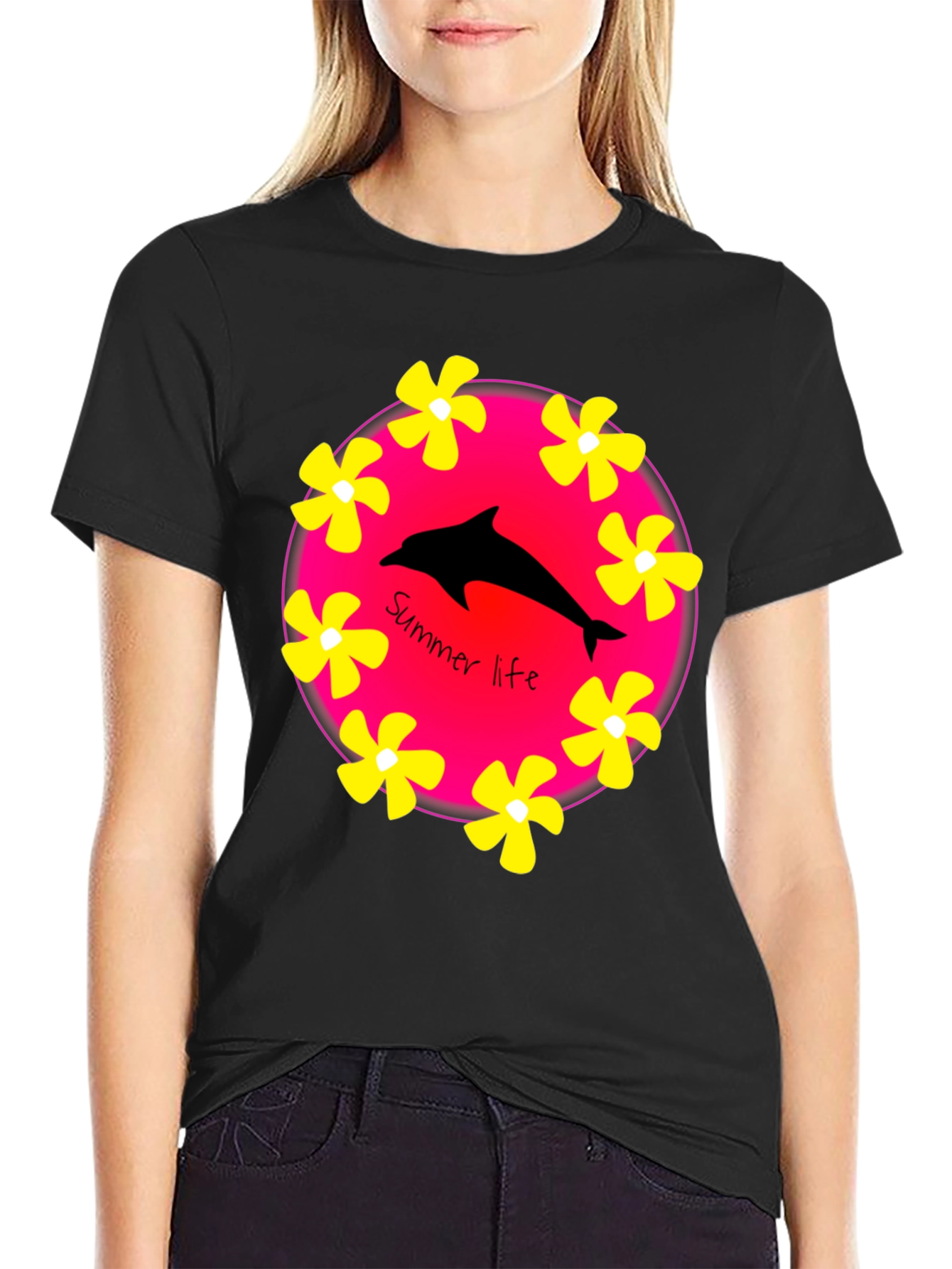 Summer Life Dolphin Graphic T-Shirt