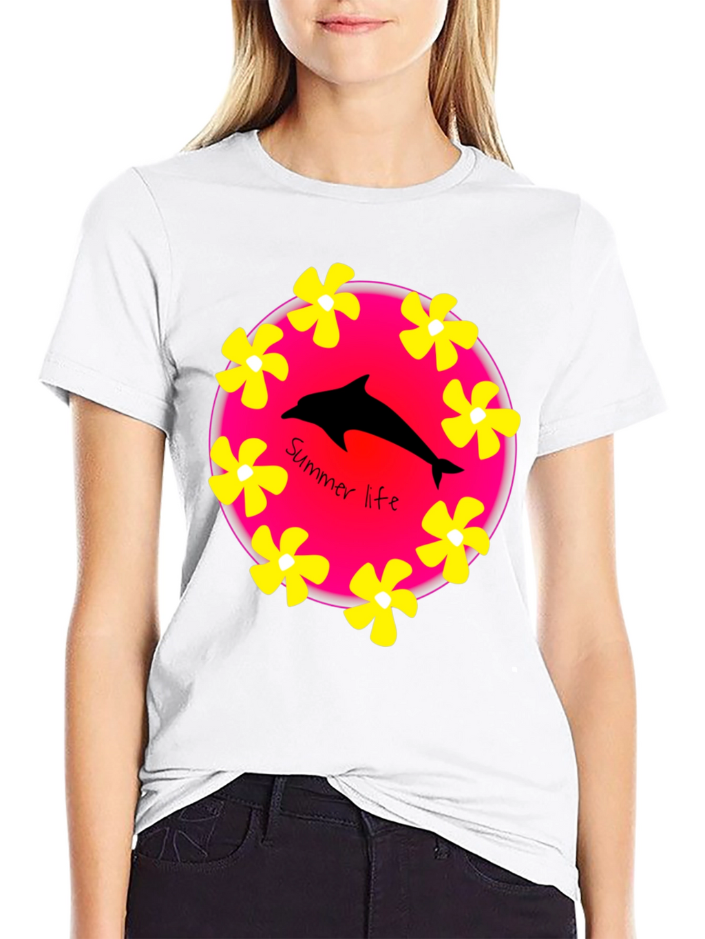 Summer Life Dolphin Graphic T-Shirt