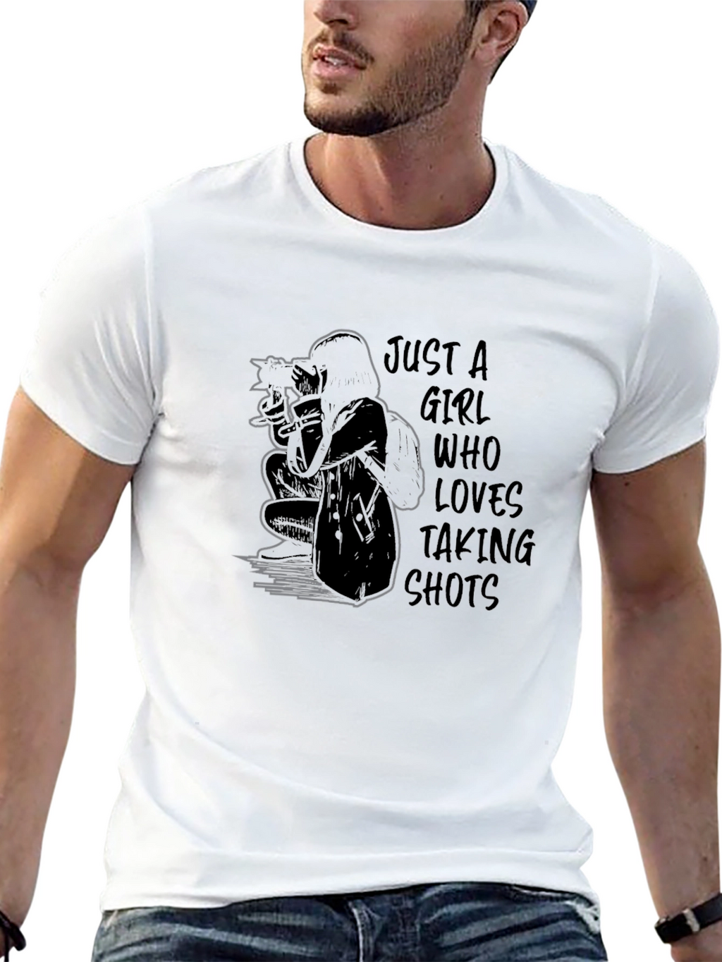 Just a Girl Who Loves Taking Shots Graphic T-Shirt